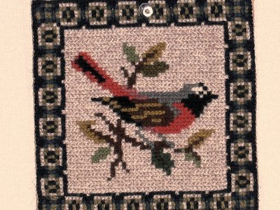 画像1: ツヴィスト刺繍タペストリー　鳥　Ｒ